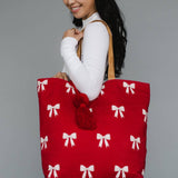 Panache Apparel Co. - Red & White Bow Tote