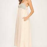Strut & Bolt - Top Stitch Bustier Linen Midi Dress