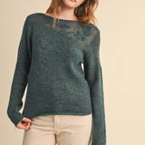 &MERCI - FLORAL EMBROIDERY LONG SLEEVE SWEATER MSW11376