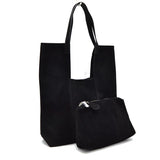 6987- 2 n 1 suede rectangle tote