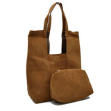 6987- 2 n 1 suede rectangle tote