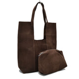 6987- 2 n 1 suede rectangle tote