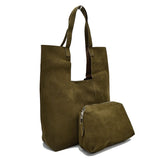 6987- 2 n 1 suede rectangle tote