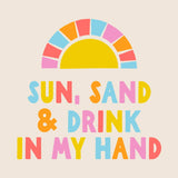 soiree-sisters - Festive Beach Funny Napkins | Sun, Sand & Drink In My Hand