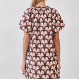 TCEC - CD07019-Floral Print Puff Sleeve Mini Dress