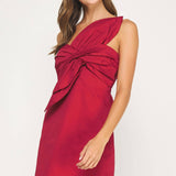 Strut & Bolt - Knotted Flower Bow Mini Dress