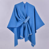 Rosa Clothing - Asymmetric plain classic Thermal Ruana Shawl