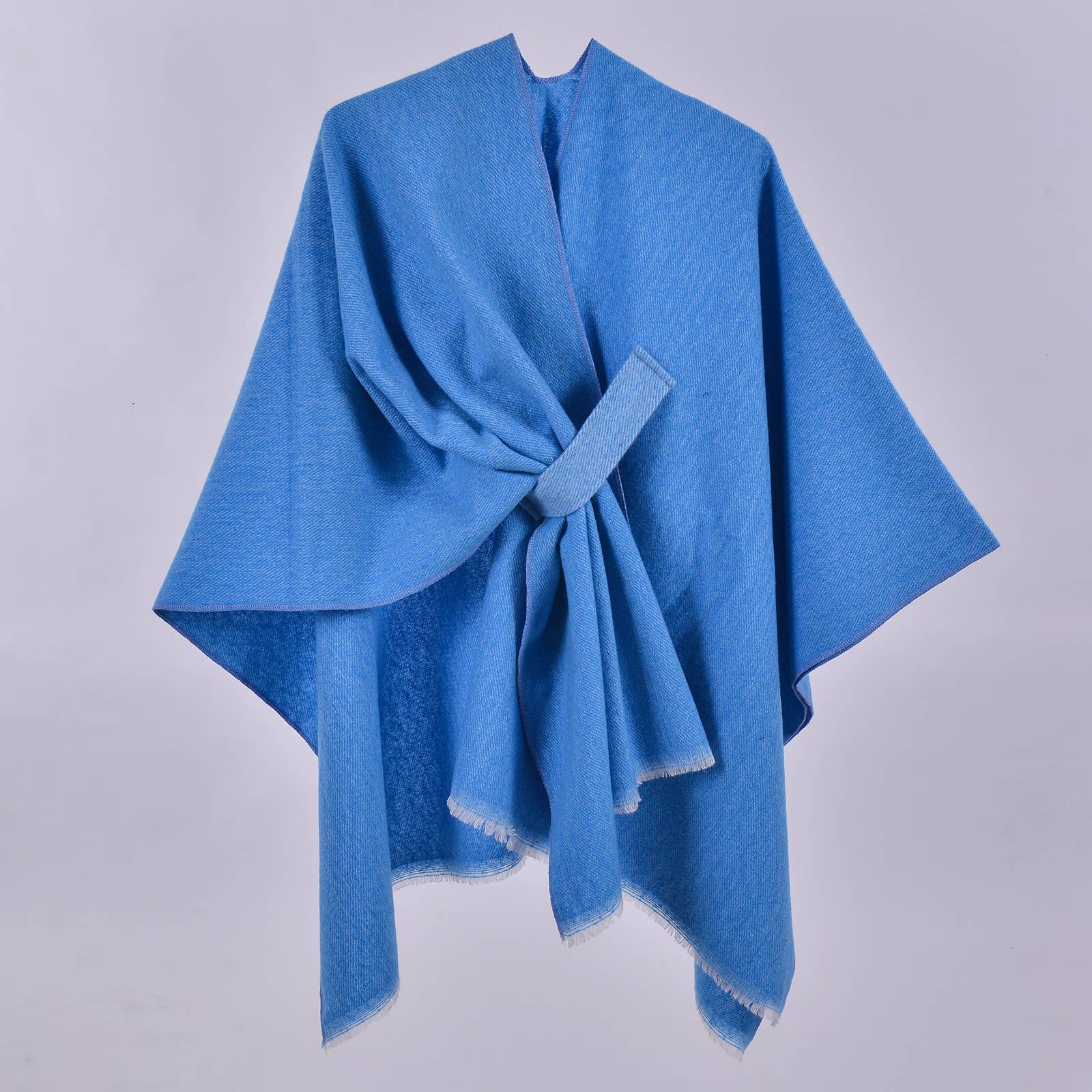Rosa Clothing - Asymmetric plain classic Thermal Ruana Shawl