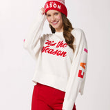 "TIS THE SEASON/FA LA LA" RELAXED SWEATSHIRTS,IVORY