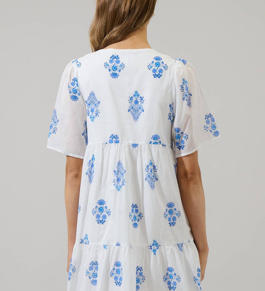 Sugarlips - Yila Floral Kuna Tiered Mini Dress