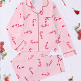 Rosa Clothing - Cozy & Soft Christmas Theme Print Long Pajama Set