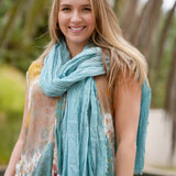 Dolma - Stone Washed Cotton Scarf Turquoise