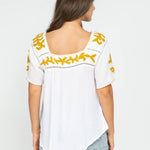 Sandy Embroidered Top White-Gold