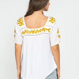 Sandy Embroidered Top White-Gold
