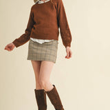 &MERCI - FLORAL KNIT PUFF SLEEVE SWEATER MSW10912