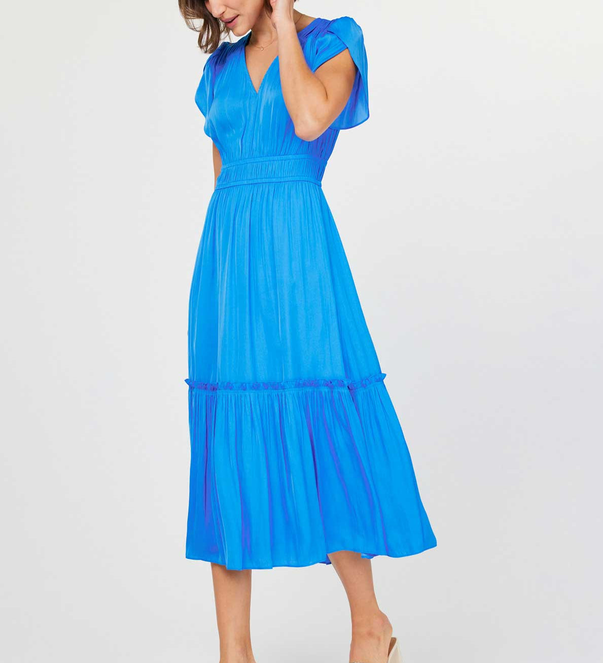 Current Air - V-neck Tiered Midi Dress
