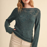 &MERCI - FLORAL EMBROIDERY LONG SLEEVE SWEATER MSW11376