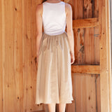 Strut & Bolt - Knit Contrast Poplin Long Dress