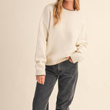 &MERCI - CONTRAST KNIT SCALLOPED EDGE SWEATER MSW11114
