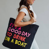 Panache Apparel Co. - Navy Drink On A Boat Tote