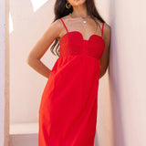 Strut & Bolt - Top Stitch Bustier Linen Midi Dress