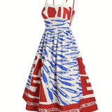 Rosa Clothing - Vacation ocean fish print strap dress back elastic