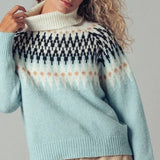 Urban Daizy - Fair Isle Knit Turtleneck Sweater