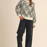 &MERCI - FLORAL PATTERN KNIT SWEATER MSW11095