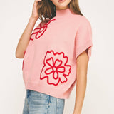 Strut & Bolt - Floral Embroidered Knit Top
