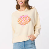 Shiraleah - ASSORTED SET OF 8 GINGHAM PUMPKIN RELAXED SWEATSHIRTS, CREAM