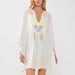 Bohemian Embroidered Bib Tunic Mini Dress