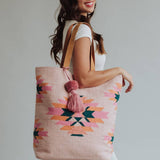 Panache Apparel Co. - Pink, Teal & Orange Aztec Tote