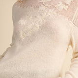 &MERCI - FLORAL EMBROIDERY LONG SLEEVE SWEATER MSW11376