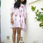 Dolma - Raya Block Printed Mini Dress Red Olive