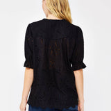 Lovestitch - Embroidered Eyelet Cotton Summer Top