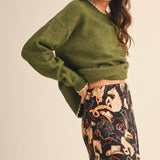&MERCI - CONTRAST KNIT SCALLOPED EDGE SWEATER MSW11114