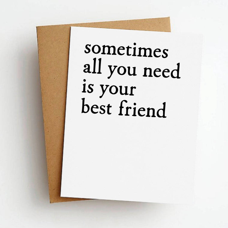 Skel & Co - Need Your Best Friend Friendship Greeting Card