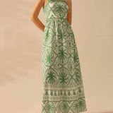 Rosa Clothing - Cascais Bohemia Tropical palm strappy sundress