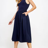 Strut & Bolt - Knit Contrast Poplin Long Dress