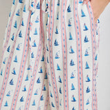 Baevely by Wellmade USA - BOAT PRINT DRAWSTRING PANTS