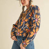 &MERCI - FLORAL MOCK NECK SWEATER MSW11101
