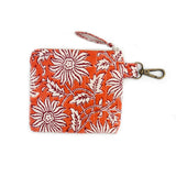 Anju Jewelry - Quilted Block-Printed Travel Pouch - Orange Botanicals