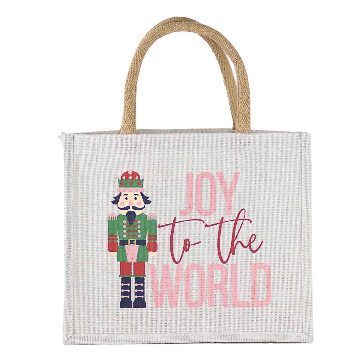 The Royal Standard - Joy to the World Nutcracker Gift Tote   White/Multi   12x10x8