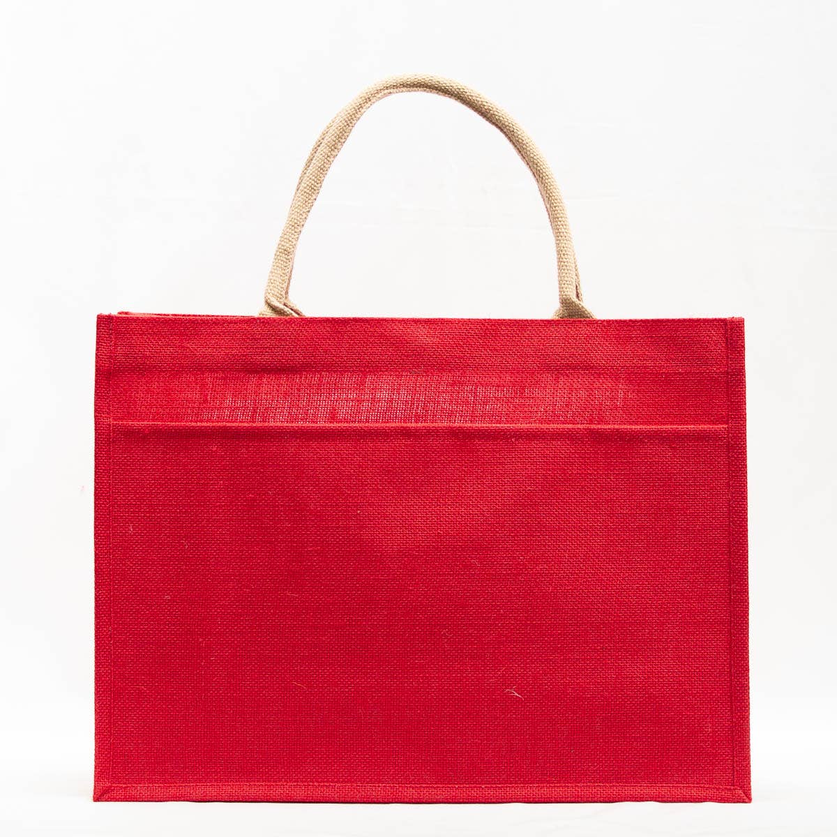 The Royal Standard - Jute Pocket Tote   Red   19x14x7.5