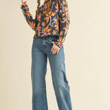 &MERCI - FLORAL MOCK NECK SWEATER MSW11101