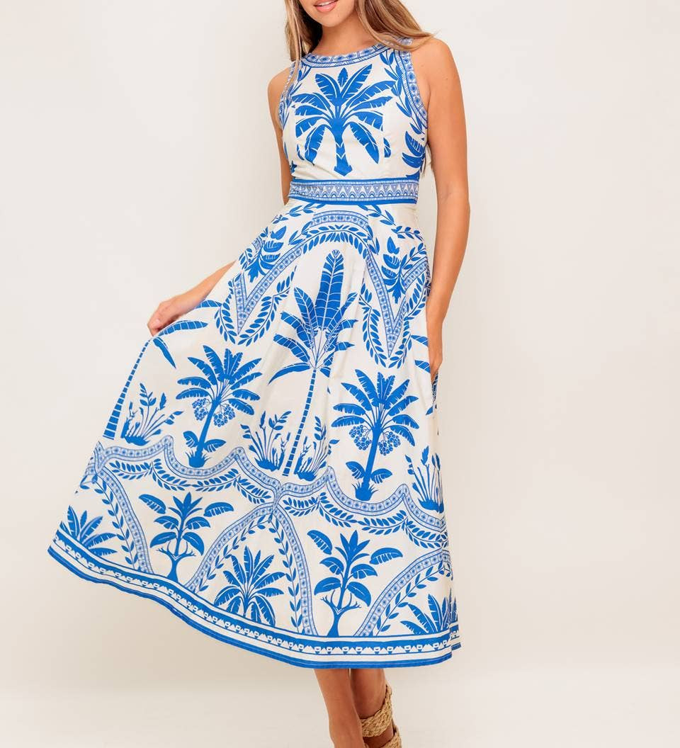 FLYING TOMATO - A printed woven midi dress - ID22480