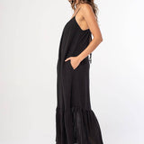 Lovestitch - Striped Scoop Neck Ruffle Hem Maxi Dress