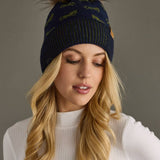 Panache Apparel Co. - Navy Horse Pattern Pom Hat