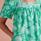 Strut & Bolt - Botanical Garden Ric-Rac Puff Sleeve Mini Dress