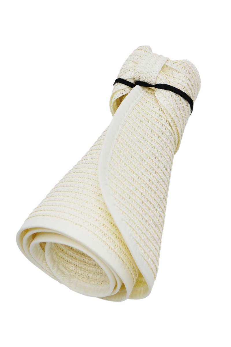 Pack and Go Paper Straw Wide Roll-Up Sun Hat